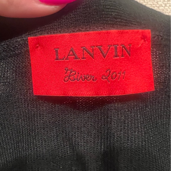 Lanvin polka dot black V-neck sweater / cardigan excellent condition, size M - Picture 7 of 7